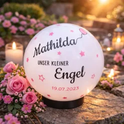 Hot Grablicht Solar Sternenkind – Individuelles Licht als Grabschmuck mit persönlicher Gravur Trauerkerzen