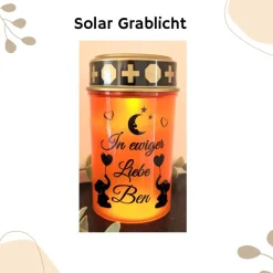 Trauerkerzen|Flockiplotti Grablicht Solar Sternenkind Elefant, Personalisiert, Kerze, Gedenklicht, Trauerlicht, Erinnerungslicht, Grab
