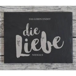 New Grabschmuck Trauerschild Grab Schmuck Friedhof Grabplatte Stein Schiefer schwarz Steinplatte Platte Garten Erde Gedenksteine