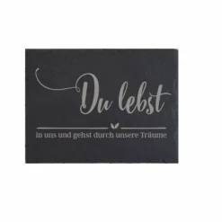 Grabschmuck Trauerschild Grab Schmuck Friedhof Grabplatte Stein Schiefer schwarz Steinplatte Platte Garten Erde Gedenksteine