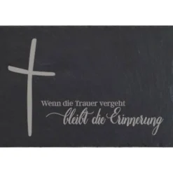 Outlet Grabschmuck Trauerschild Grab Schmuck Friedhof Grabplatte Stein Schiefer schwarz Steinplatte Platte Garten Erde Gedenksteine