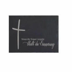Outlet Grabschmuck Trauerschild Grab Schmuck Friedhof Grabplatte Stein Schiefer schwarz Steinplatte Platte Garten Erde Gedenksteine