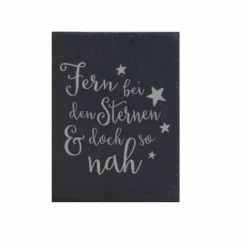 Grabschmuck Trauerschild Grab Schmuck Friedhof Grabplatte Stein Schiefer schwarz Steinplatte Platte Garten Erde Gedenksteine