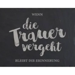 Online Grabschmuck Trauerschild Grab Schmuck Friedhof Grabplatte Stein Schiefer schwarz Steinplatte Platte Garten Erde Gedenksteine