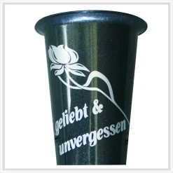 Sale Grabvase Friedhofsvase "Tulpe - modern" mit Spruch und Blumenmotiv - Grabvase mit Beschriftung Gedenksteine
