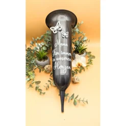 Discount Grabvase, Schmetterlinge, Grabdeko, Grabschmuck Trauerkerzen