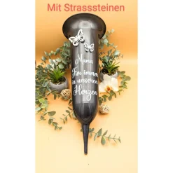 Discount Grabvase, Schmetterlinge, Grabdeko, Grabschmuck Trauerkerzen