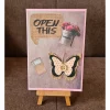 Clearance Gratulationskarte " Open This " Gartenprojekt , Schmetterling Geschenke
