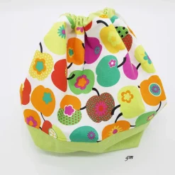 Geschenkverpackungen|bags unlimited Grüner Stoffbeutel mit Zugband – Obstbeutel, Geschenkbeutel & Osterbeutel, waschbar, Baumwolle, 30x30cm