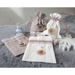 Adventskalender|Das Meisterstückle Große befüllbare Adventskalendersäckchen aus Leinen in Beige & Taupe – XXL Adventskalender zum Selbstbefüllen