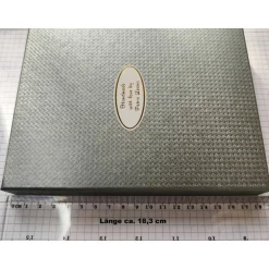 Discount Große Elegante Schmuckschachtel/-Etui 18,3x13,9x3,6cm Geschenkverpackung für Collier/Schmuckset Silber-Grau strukturiert Geschenkverpackungen