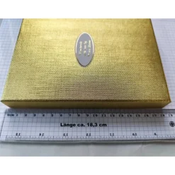 Hot Große Festliche Schmuckschachtel/-Etui 18,3x13,9x3,6cm Geschenkverpackung für Collier/Schmuckset Gold Struktur+Hochglanz Geschenkverpackungen