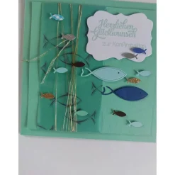 Clearance Große quadratische Karte in mint, zur Kommunion oder Konfirmation Glückwunschkarten