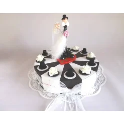 Clearance Große Schachteltorte, Hochzeitstorte,Torte zur Hochzeit in SCHWARZ-WEIß, Geldgeschenktorte, Geldgeschenk zur Hochzeit Geldgeschenke