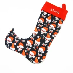 New Großer Nikolausstiefel Nikolaussocke Nikolausstrumpf handgefertigt Totenkopf Nikolausmütze personalisierbar mit  Namen Nikolausstiefel