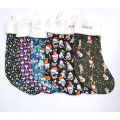 Großer Nikolausstiefel Nikolaussocke Nikolausstrumpf handgefertigt Totenkopf Nikolausmütze personalisierbar mit Namen Nikolausstiefel
