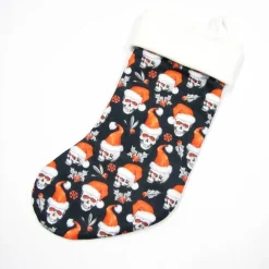 Großer Nikolausstiefel Nikolaussocke Nikolausstrumpf handgefertigt Totenkopf Nikolausmütze personalisierbar mit Namen Nikolausstiefel
