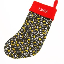 Outlet Großer Nikolausstiefel Nikolaussocke Nikolausstrumpf handgefertigt Weihnachtsmotiven personalisierbar mit Namen Nikolausstiefel