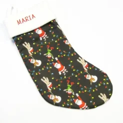 Nikolausstiefel|Modeatelier-Hildegard Großer Nikolausstiefel Nikolaussocke Nikolausstrumpf handgefertigt Nikolaus Lichterkette personalisierbar mit Namen