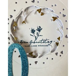 Discount Grußkarte Glückwunschkarte 50. Geburtstag  3D " Zum Geburtstag ganz liebe Wünsche" Handarbeit 15x15 cm Glückwunschkarten