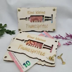 Discount Grußkarte Kleine Finanzspritze Geldkarte Holzkarte lustig Grüße Geburtstag Happy Birthday Abschlu&szli Glückwunschkarten