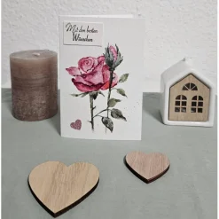 Glückwunschkarten|M.Z Aquarellmalerei Grußkarte rote Rosen