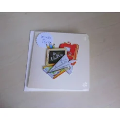 Best Grußkarte zum Geburtstag mit 3-D-Motiv – Schulanfang & Einschulung – Unikat Klappkarte 12,5 x 12,5 cm Kinder Glückwunschkarten
