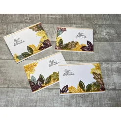 Sale Grußkarten / Glückwunschkarten zum Geburtstag oder anderen Anlässen „Herbstliche Grüße“, bunte Blätter, Stampin’Up Glückwunschkarten