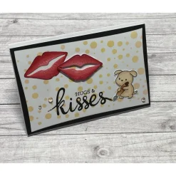 Best Grußkarten / Glückwunschkarten zum Geburtstag oder anderen Anlässen, „Hugs & Kisses“, Grüße, Lippen, Geburtstagskarte Glückwunschkarten