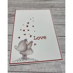 Valentinstagskarten|Frau Yakusas KreativChaos Grußkarten / Glückwunschkarten zum Valentinstag, Geburtstag, Muttertag etc., „Liebe liegt in der Luft“, Handarbeit