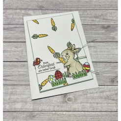 Sale Grußkarten / Glückwunschkarten zu Ostern, „Grüße zum Osterfest vom Osterhasen“, Ostereier, Möhren, Handarbeit Stampin Up Osterkarten