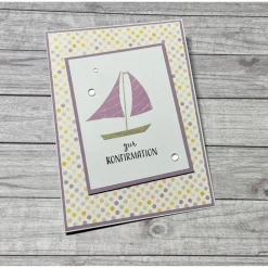 Clearance Grußkarten / Glückwunschkarten zur Konfirmation, Segensfeste, festlicher Anlass, Segelboot, Stampin‘ Up!, Handarbeit Glückwunschkarten
