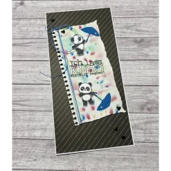 Online Grußkarten / Glückwunschkarten zum Geburtstag, „Ich lass Konfetti für dich regnen“, Pandabären, Kinder, Handarbeit Glückwunschkarten