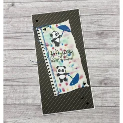 Online Grußkarten / Glückwunschkarten zum Geburtstag, „Ich lass Konfetti für dich regnen“, Pandabären, Kinder, Handarbeit Glückwunschkarten