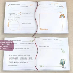 Geschenke|my-own-story Gästebuch & Album zur Kommunion mit Fischen und Wellen in Beere / Bordeaux | Kommunionbuch personalisiert mit Name