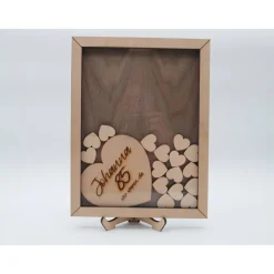 Hochzeitsgästebuch|Formbrett Gästebuch aus Holz für Hochzeit, Geburtstag und Jubiläum, personalisierbar aus edlem Nussbaum Holz und Ahorn/Buchen Holz