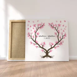 Best Gästebuch Hochzeit Fingerabdruck Leinwand Personalisiert Herz Baum Geschenk Hochzeitsdekoration Namen 50x50 cm Keilrahmen Wedding Tree Hochzeitsgästebuch