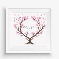 Best Gästebuch Hochzeit Fingerabdruck Leinwand Personalisiert Herz Baum Geschenk Hochzeitsdekoration Namen 50x50 cm Keilrahmen Wedding Tree Hochzeitsgästebuch