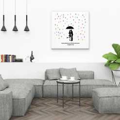Outlet Gästebuch Hochzeit Fingerabdruck Leinwand Personalisiert Regentropfen Kuss Brautpaar Geschenk Hochzeitsdekoration Namen 50x50 cm Keilrahmen Hochzeitsgästebuch