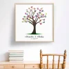 Hochzeitsalben|MADYES Gästebuch Hochzeit Fingerabdruck Leinwand personalisiert – Wedding Tree 50x50 cm Brautpaar Geschenk mit Namen & Datum