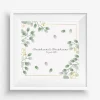 Online Gästebuch Hochzeit Fingerabdruck Leinwand Personalisiert Blumen Brautpaar Geschenk Hochzeitsdekoration Namen 50x50 cm Wedding Tree Hochzeitsgästebuch