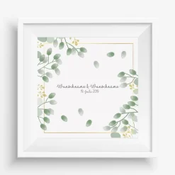 Online Gästebuch Hochzeit Fingerabdruck Leinwand Personalisiert Blumen Brautpaar Geschenk Hochzeitsdekoration Namen 50x50 cm Wedding Tree Hochzeitsgästebuch