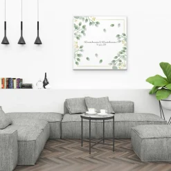 Online Gästebuch Hochzeit Fingerabdruck Leinwand Personalisiert Blumen Brautpaar Geschenk Hochzeitsdekoration Namen 50x50 cm Wedding Tree Hochzeitsgästebuch