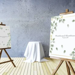 Online Gästebuch Hochzeit Fingerabdruck Leinwand Personalisiert Blumen Brautpaar Geschenk Hochzeitsdekoration Namen 50x50 cm Wedding Tree Hochzeitsgästebuch