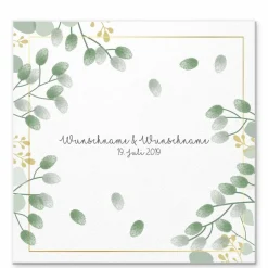 Online Gästebuch Hochzeit Fingerabdruck Leinwand Personalisiert Blumen Brautpaar Geschenk Hochzeitsdekoration Namen 50x50 cm Wedding Tree Hochzeitsgästebuch
