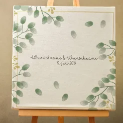 Online Gästebuch Hochzeit Fingerabdruck Leinwand Personalisiert Blumen Brautpaar Geschenk Hochzeitsdekoration Namen 50x50 cm Wedding Tree Hochzeitsgästebuch