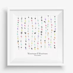 New Gästebuch Hochzeit Leinwand Personalisiert Herzen Wedding Tree Fingerabdruck Geschenk Hochzeitsdekoration Namen 50x50 cm Baum Hochzeitsgästebuch