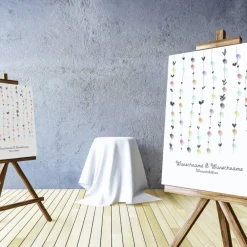 New Gästebuch Hochzeit Leinwand Personalisiert Herzen Wedding Tree Fingerabdruck Geschenk Hochzeitsdekoration Namen 50x50 cm Baum Hochzeitsgästebuch