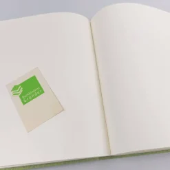 Online Gästebuch, kiwi hellgrün, personalisierbar, ca. 24 x 24 cm, Büttenpapier Hochzeitsgästebuch