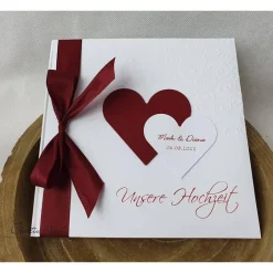 Hochzeitsgeschenke|CreativAnita Gästebuch SWIRL BORDEAUX Hochzeit personalisiert